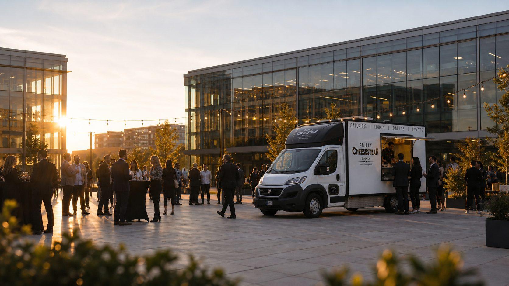 Munix Foodtruck beim Firmen-Event in München zur goldenen Stunde