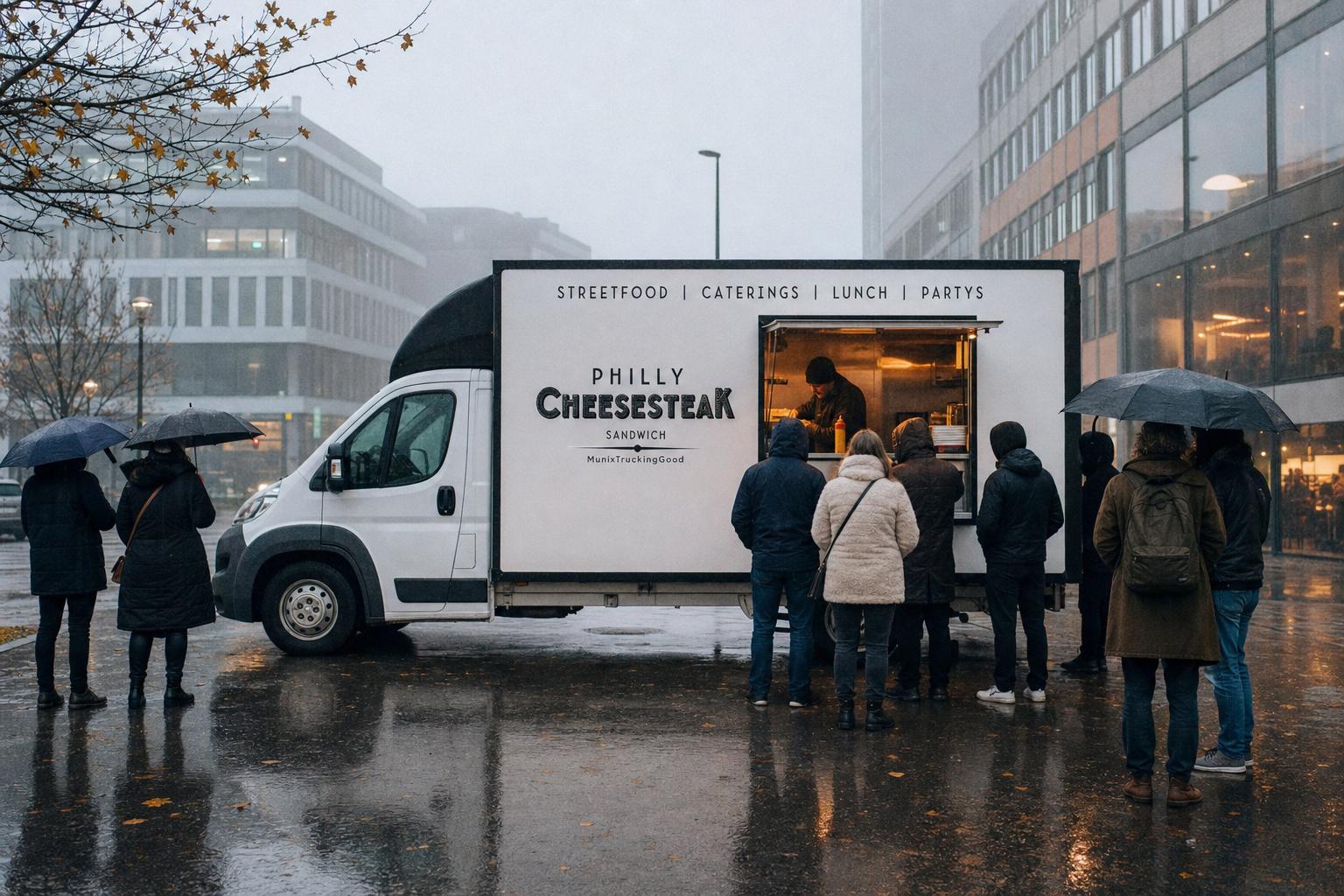 Foodtruck Catering Muenchen im Nebel — wir kommen bei jedem Wetter